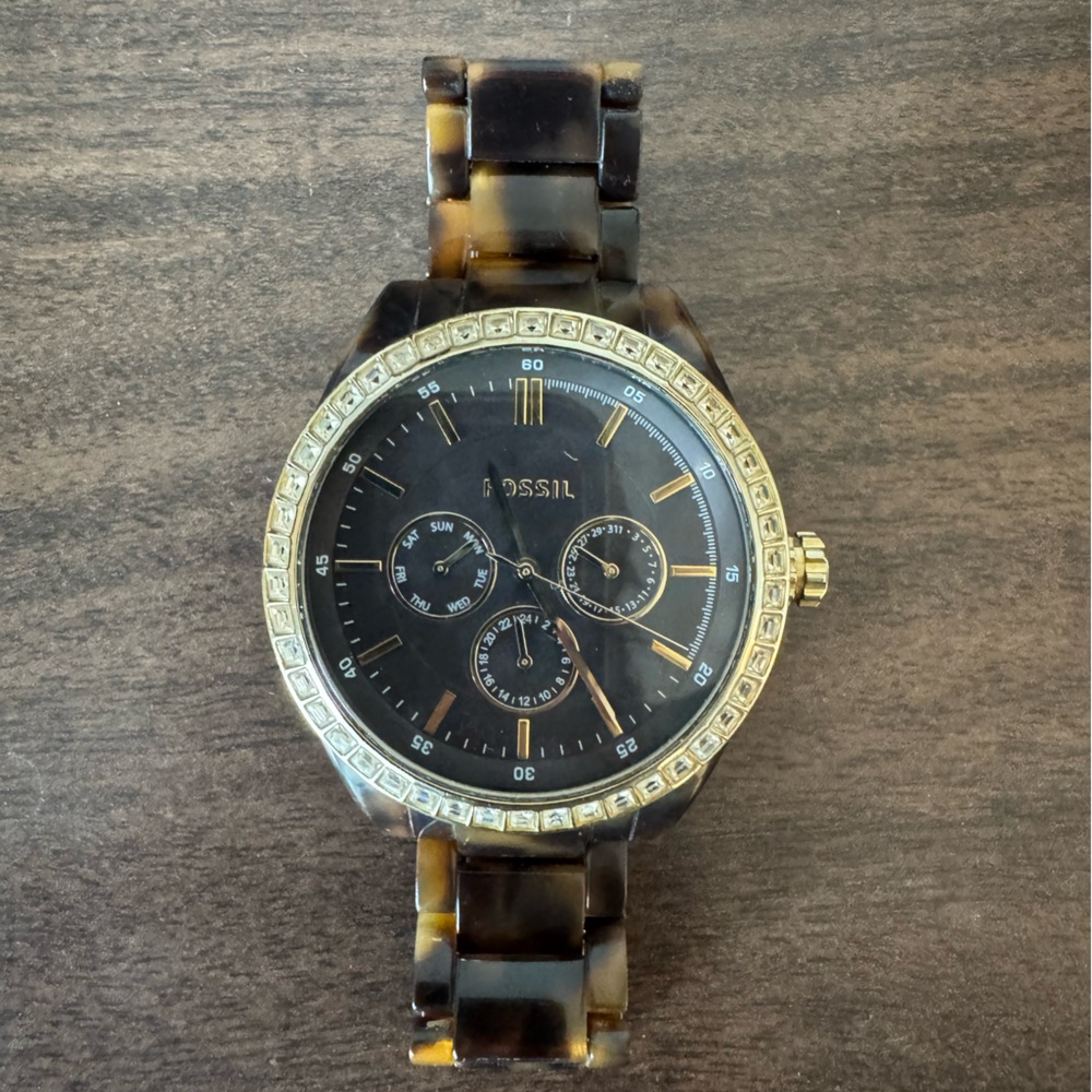 Fossil Brown and Gold Tortoise Watch